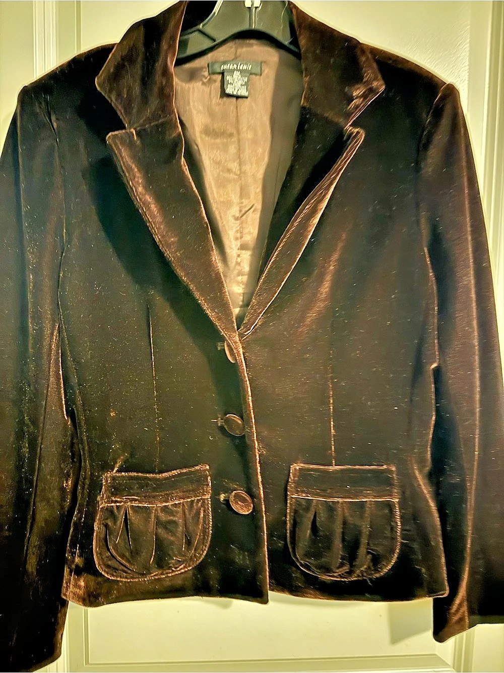 Susan Lewis Dark Purple Velvet Blazer Size Medium